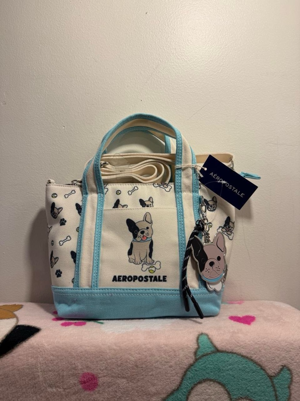Aeropostale Aero French Bulldog tote crossbody purse BNWT